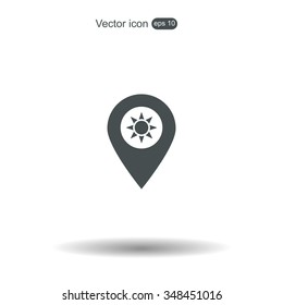 sun icon map pin