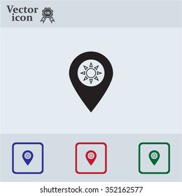 sun icon map pin