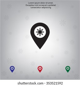 sun icon map pin