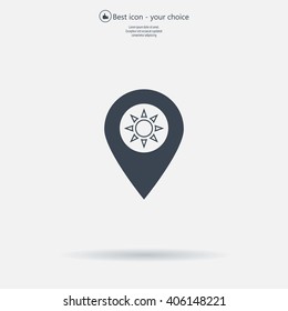 sun icon map pin