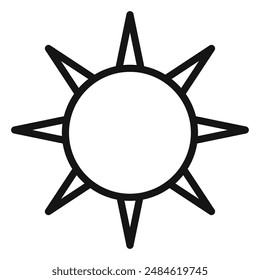 Sun icon mark in filled style