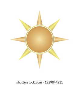 The Sun Icon Metallic Symbol