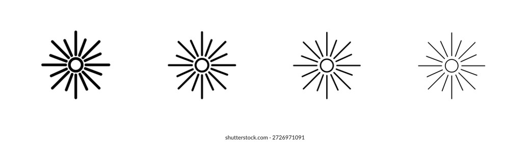 Sonnensymbol im modernen Linienstil. Vektor 10 eps