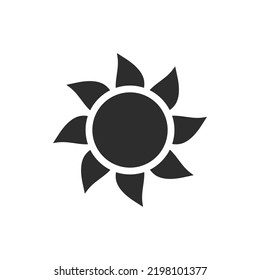 Sun icon. Monochrome black and white symbol