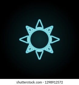 Sun icon in neon style. Simple thin line, outline vector of Summer icons for UI and UX, website or mobile application