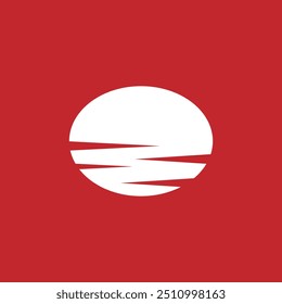 Icono de sol con Ilustración vectorial de letra O.