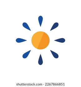 Sun icon on background for graphic and web design. Creative illustration concept symbol for web or mobile app