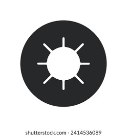 sun icon on black flat web vector