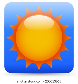 Sun icon on blue