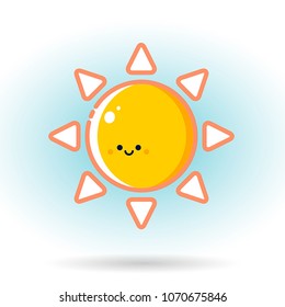 Sun icon on the blue background. Vector, illustration, eps10.