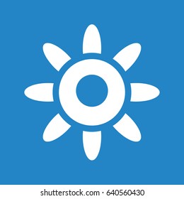 Sun icon on blue background