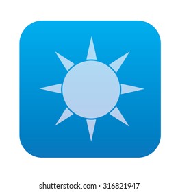 Sun icon on blue background,clean vector
