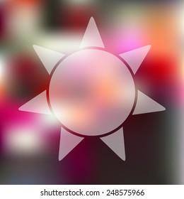 sun icon on blurred background