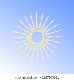 Sun icon on light blue background. Vector