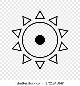 Sun icon on transparent grid