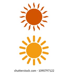 Sun icon on white background. Vector illustration