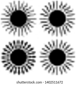Sun icon on white background for graphic and web design. Big black sun icons set isolated on white background.