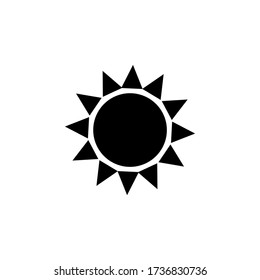 Icono de sol sobre fondo blanco