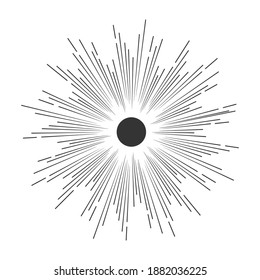 Sun icon on a white background. Isolated vector illustration in flat style.