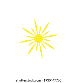 Sun Icon on white background, for Graphic Design Projects
