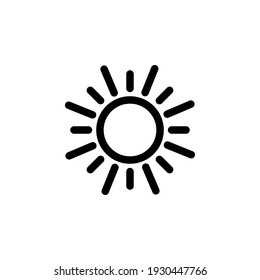 Sun Icon On White Background, For Graphic Design Projects
