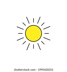 Sun Icon on white background, for Graphic Design Projects
