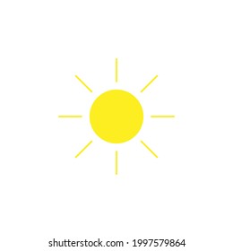 Icono de sol sobre fondo blanco, para proyectos de diseño gráfico
