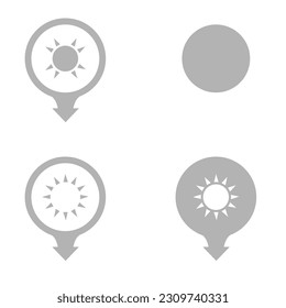 sun icon on a white background, vector illustration
