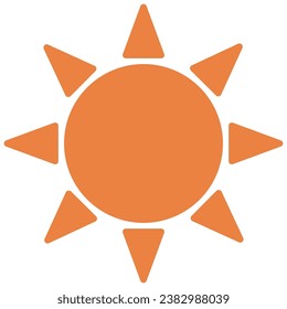 Icono de sol sobre fondo blanco