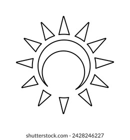 sun icon on a white background, vector illustration
