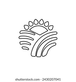 sun icon on a white background, vector illustration