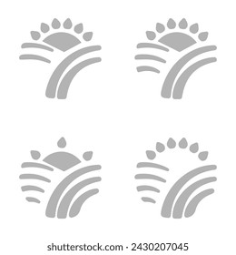 Sonnensymbol auf weißem Hintergrund, Vektor-Illustration