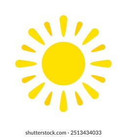 Sun icon on white background.