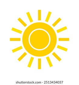 Sun icon on white background.
