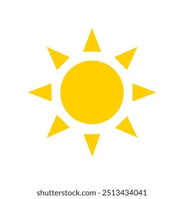 Ícone de sol no fundo branco.