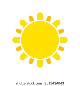 Ícone de sol no fundo branco.