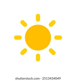Sun icon on white background.