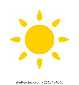 Sun icon on white background.