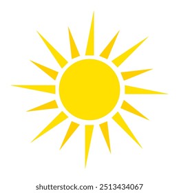 Sun icon on white background.