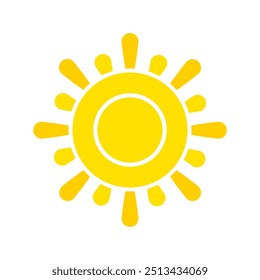 Sun icon on white background.