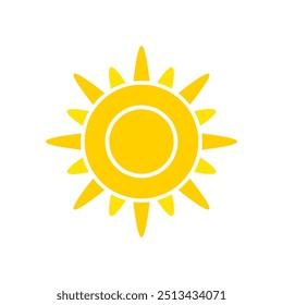 Sun icon on white background.