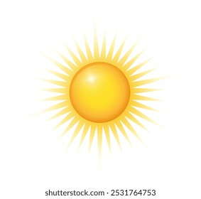 Sun icon on white background. Vector art illustration