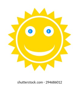 Sun icon on white background. Vector illustration.
