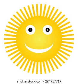 Sun icon on white background. Vector illustration.