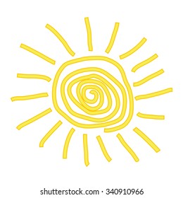 Sun icon on white background. Vector illustration.