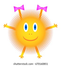 Sun icon on white background. Vector illustration.