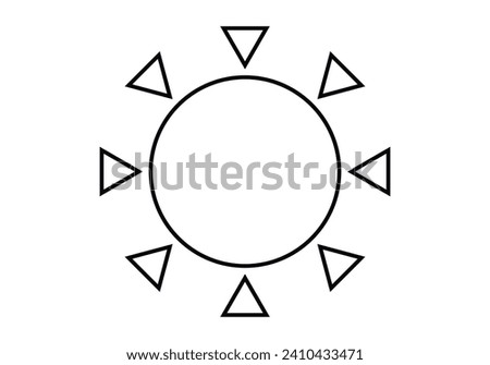 Sun icon on white background.