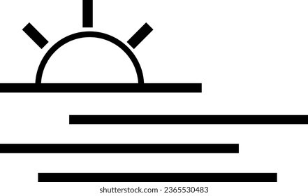 Sun icon on the wind sky vector illustration