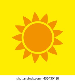 sun icon on a yellow background