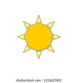 Sun icon, outline design template, vector illustration